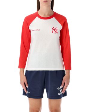 Sporty & Rich Sporty & Rich Yankees Two-Tone Baseball Tee - Red