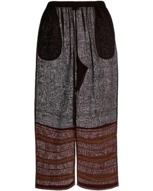 Tory Burch Brown Linen Wide-leg Pant
