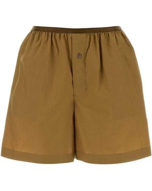Lemaire Camel Poplin Shorts - Natural