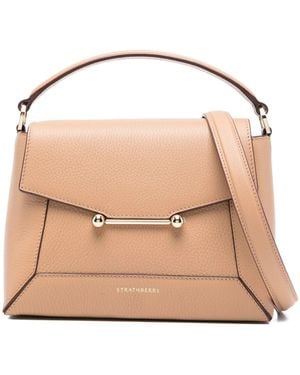 Strathberry Mosaic Top Handle Grain Caramel - Natural