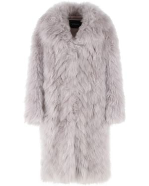 Simonetta Ravizza Yori' 'Cloud' Cashmere Goat Fur Coat - Grey
