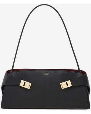 Ferragamo Bolso De Hombro Hug East West - Negro