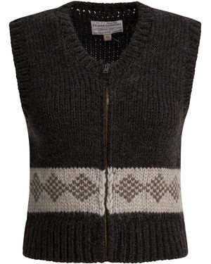 Filson Wool Vest With Zipper - Black