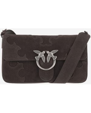 Pinko Love Bag One Slouchy Suede Bag - Black