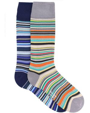 Paul Smith 2-Pack Striped Socks - Blue