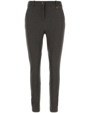 Burberry Slim Flat Front Trousers - Black