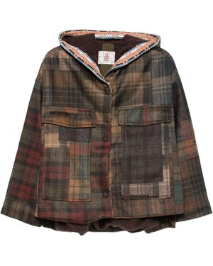 Bye Patchwork Design Caban Chaqueta - Marrón