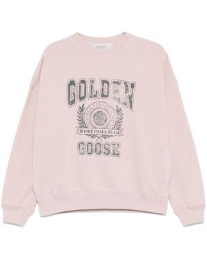 Golden Goose Logo Bio -Baumwoll -Sweatshirt - Pink