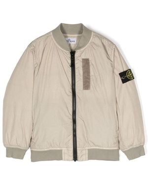 Stone Island Jacket With Logo - Natural
