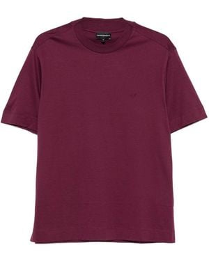 Emporio Armani Logo Cotton T Shirt - Purple