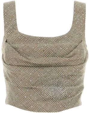 GIUSEPPE DI MORABITO Embroidered Cotton Blend Bodice - Grey