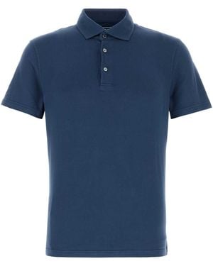Fedeli Stretch Cotton Polo Shirt - Blue
