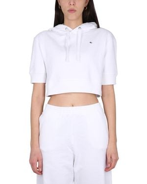 Raf Simons Embroidered Logo Hoodie With Drawstring - White