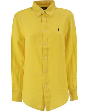 Polo Ralph Lauren Classic Fit Linen Shirt - Yellow