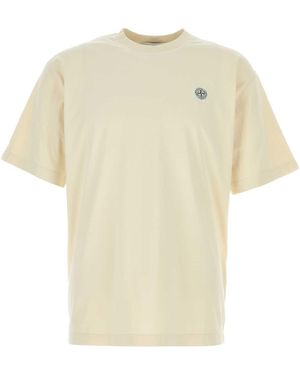Stone Island Cream Cotton T Shirt - White