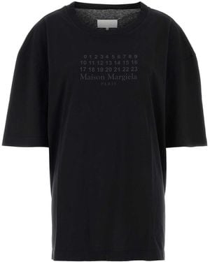 Maison Margiela Numerical Printed Cotton-Jersey T-Shirt - Black