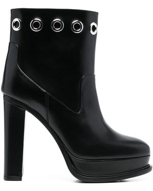 McQueen Stiefel Mit Plateau 130Mm - Schwarz