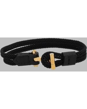 Tom Ford Braided Cord Bracelet With Metal Clasp - Metallic