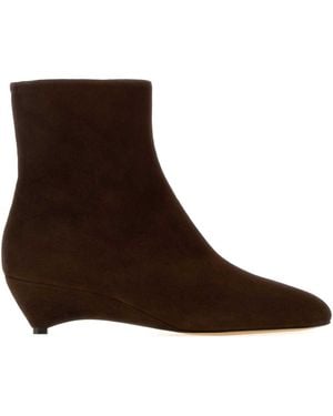 Jil Sander Suede Ankle Boots - Brown