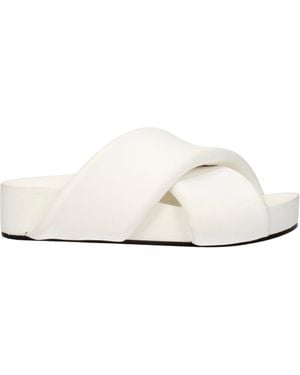 Jil Sander Pantoffeln und Hufe Frauen Leder weiß/optisch Weiß