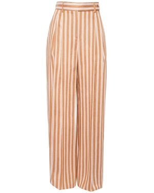 Alberta Ferretti Wide-Leg Trousers With Tailored Fit - Natural