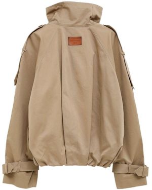 Acne Studios Belted Buttoned Coat - Natural