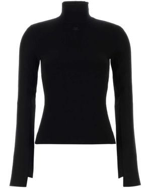 Courreges Viscose Blend Jumper - Black