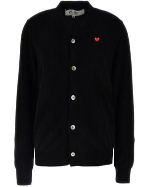 COMME DES GARÇONS PLAY Button-Closure Wool Cardigan With Logo Patch - Schwarz