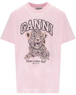 Ganni Oversize T Shirt - Pink