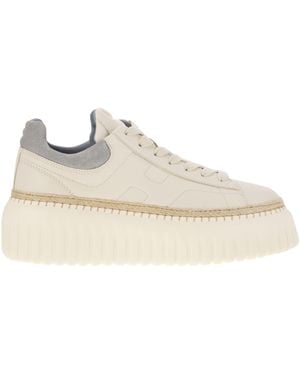 Hogan H -strepen Leren Trainers - Wit