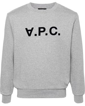 A.P.C. Sweatshirt Mit Beflocktem Logo - Grau