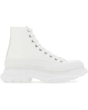 McQueen Alexander Mcqueen Canvas High-Top High-Top Trainer - White