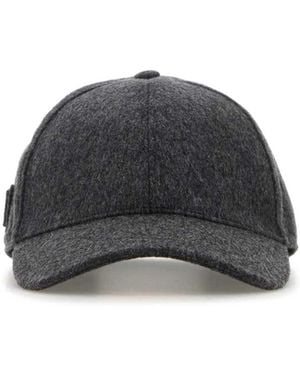 Prada Dark Flannel Baseball Cap - Black