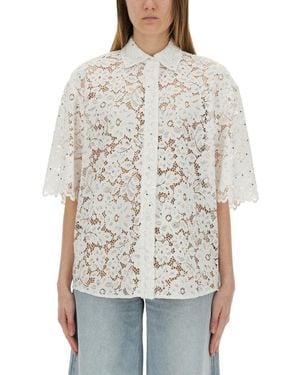 MICHAEL Michael Kors Lace Shirt With Delicate Floral Pattern - White