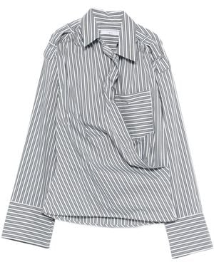 IRO Lace Striped Cotton Shirt - Gray