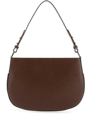 BY FAR Leather Issa Shoulder Bag - Brown