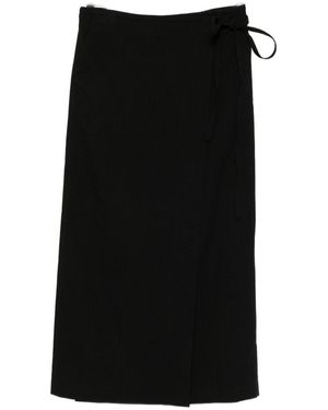 DUNST Midi Wrap Rok - Zwart