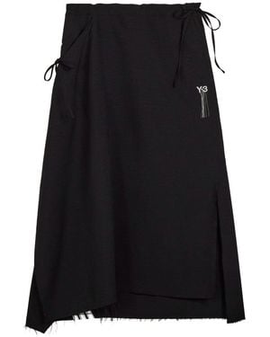 Y-3 Uniform Raw Midi Skirt - Black