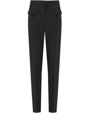 Ganni Twill Trousers With Pockets - Black