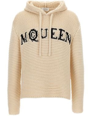 McQueen Ingelegd Logo Hoodie - Naturel