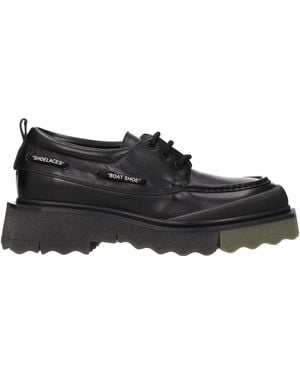 Off-White c/o Virgil Abloh Derby Uomo Pelle Nero/Verde Militare - Black