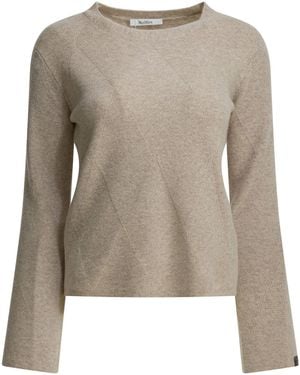 Max Mara Pure Kasjmier Trui Met Ronde Hals - Bruin
