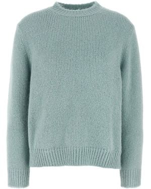Jil Sander Crewneck Sweater Maglioni Celeste-Donna - Verde