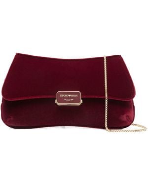Emporio Armani Velvet Clutch - Purple