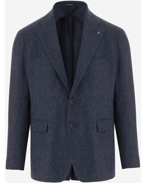 Tagliatore Wool And Cashmere Jacket Virgin - Blue