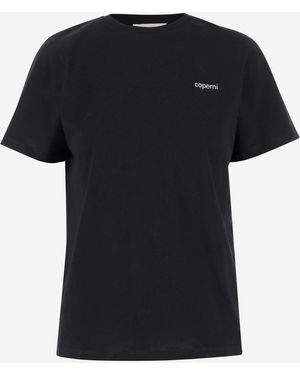 Coperni Maglietta Di Cotone Con Logo - Nero
