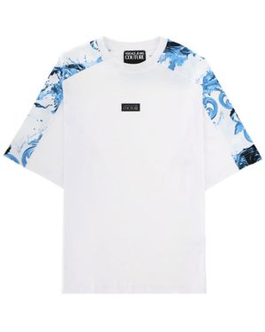 Versace Jeans Couture T Shirt Con Placca Logo - Blue