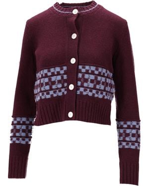 B.B. Wallace Strickjacke mit Rundhalsausschnitt - Lila
