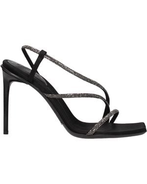 Max Mara Stark Leather Sandals - Black