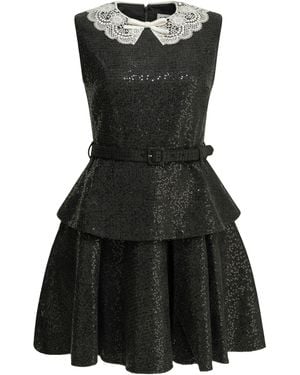 Self-Portrait Sequin Bouclé Dress - Black